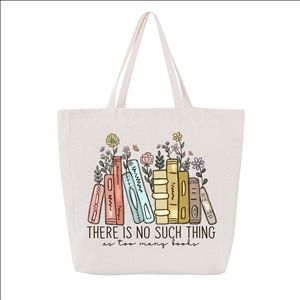 Canvas Tote Bag with Pockets, Cotton Canvas Tote, Book Lovers Gifts